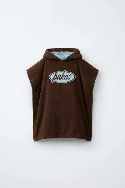 PUKAS SURF PONCHO TOWEL, BROWN-BLUE — фото 2