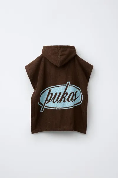 PUKAS SURF PONCHO TOWEL, BROWN-BLUE — фото 3