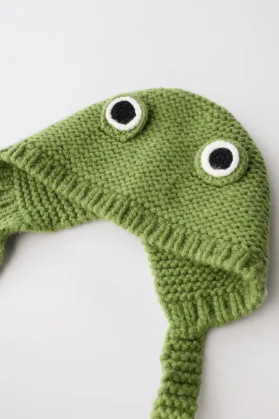 Ограниченная серия, шапка FROG WOOL, Зелёный, шерсть — фото 4