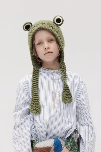 Ограниченная серия, шапка FROG WOOL, Зелёный, шерсть — фото 7