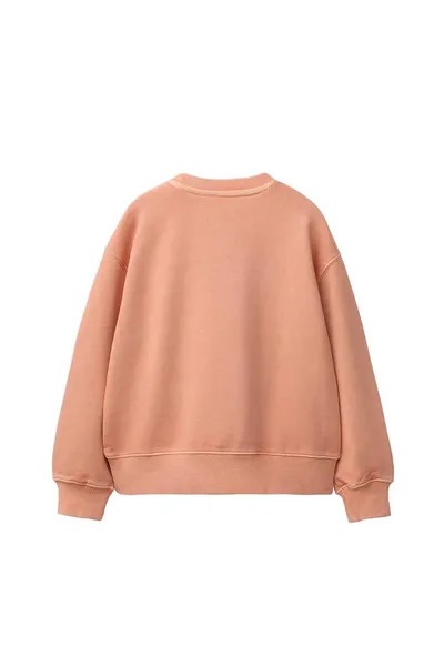 Однотонная свитшот, окрашенная методом garment dye, Оранжевый — фото 2