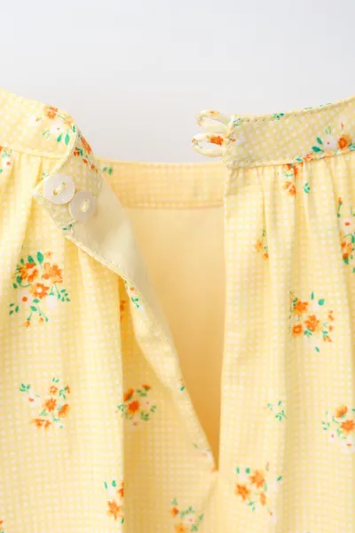 Блуза с пышными рукавами и цветочным принтом PUFF SLEEVE FLORAL PRINT, Жёлтый — фото 4