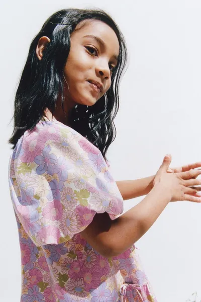 Платье из поплина с пышными рукавами FLORAL POPLIN, Многоцветный — фото 2
