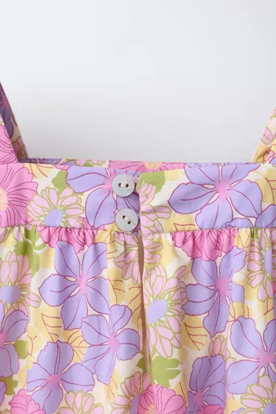 Платье из поплина с пышными рукавами FLORAL POPLIN, Многоцветный — фото 6
