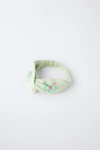Ободок для волос HIBISCUS BEAD, washed GREEN — фото 2