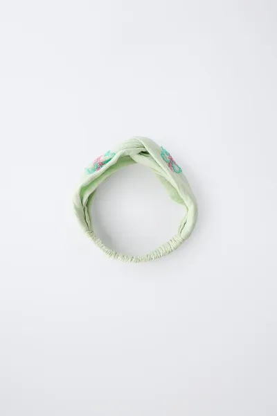 Ободок для волос HIBISCUS BEAD, washed GREEN — фото 4