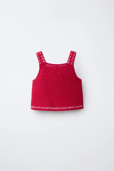 Вязаный топ CROCHET, Красный — фото 3