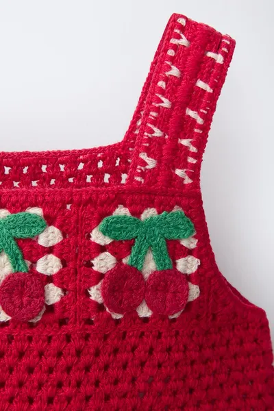 Вязаный топ CROCHET, Красный — фото 4