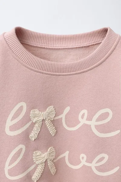 Свитер с вышивкой в виде банта, Faded PINK, 83 % хлопка — фото 4