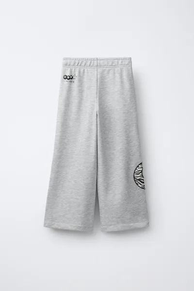 Широкие плюшевые брюки с шаром для бильярда PRINT, GREY marl — фото 3