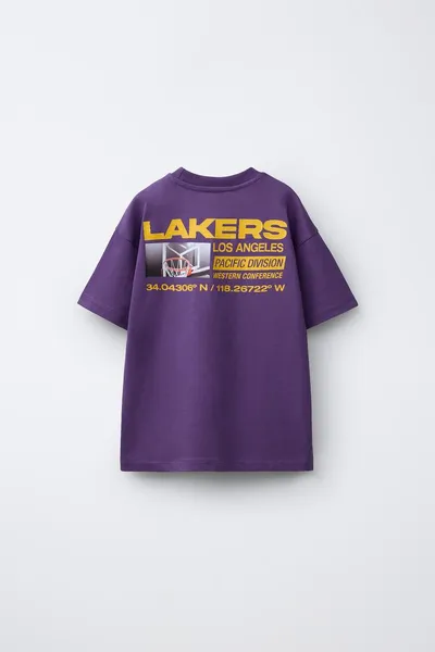 Футболка с принтом NBA — Los Angeles Lakers, Фиолетовый — фото 2