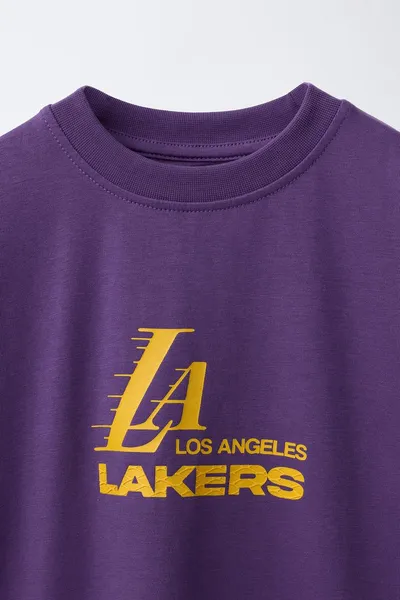 Футболка с принтом NBA — Los Angeles Lakers, Фиолетовый — фото 3
