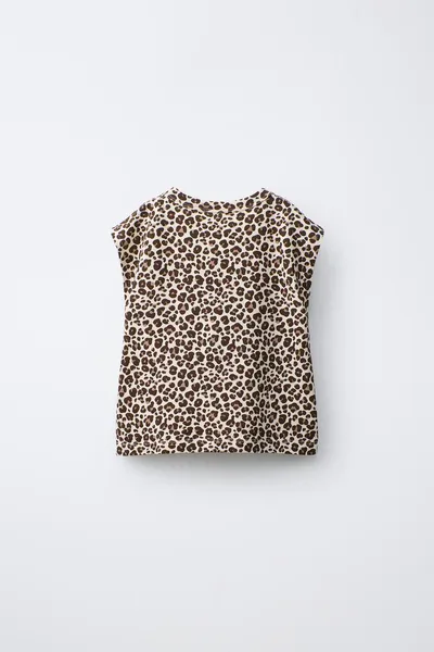 ANIMAL PRINT T-SHIRT, Light beige — фото 2