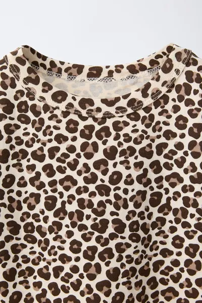 ANIMAL PRINT T-SHIRT, Light beige — фото 3
