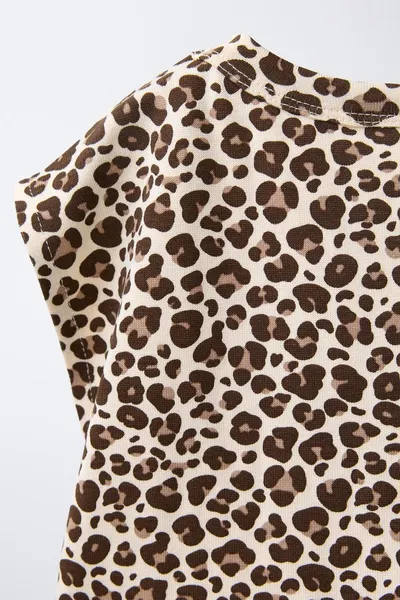 ANIMAL PRINT T-SHIRT, Light beige — фото 4