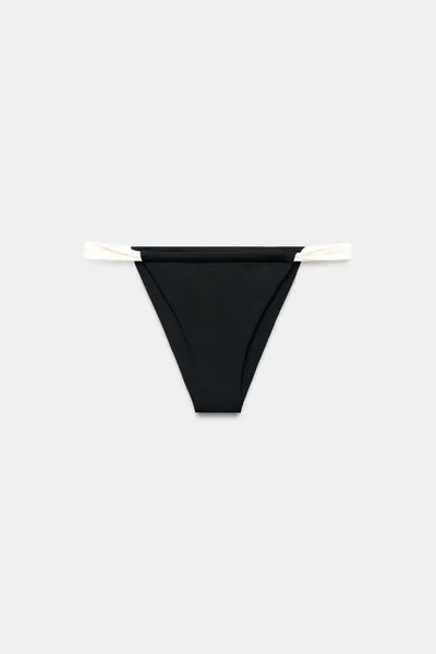 Контрастные бикини-трусики BANDEAU, Чёрный — фото 2