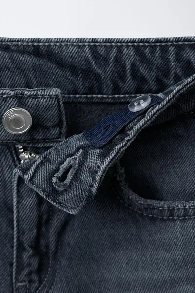Джинсы с широкими штанинами и блестящей бахромой, BLUE / GREY — фото 5