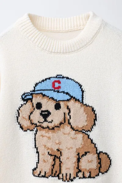 Свитер DOG PRINT, Экрю — фото 4