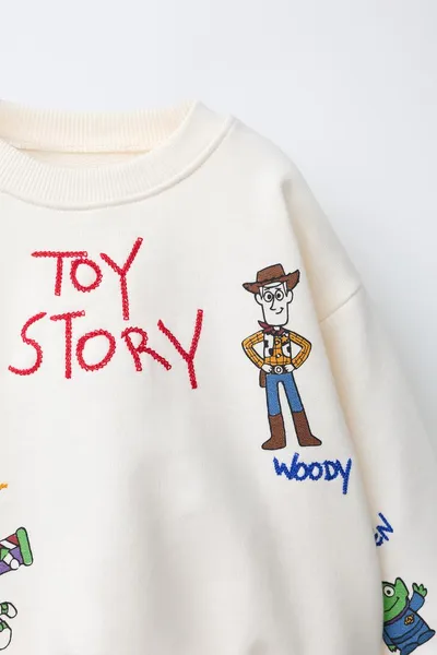 Свитер с вышивкой TOY STORY © PIXAR, Экрю — фото 4