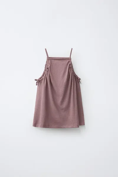 Комплект: топ и шорты-бермуды из хлопка и льна, BROWN / TAUPE, 72 % хлопка и 28 % льна — фото 4