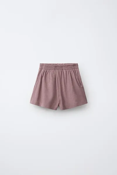 Комплект: топ и шорты-бермуды из хлопка и льна, BROWN / TAUPE, 72 % хлопка и 28 % льна — фото 5