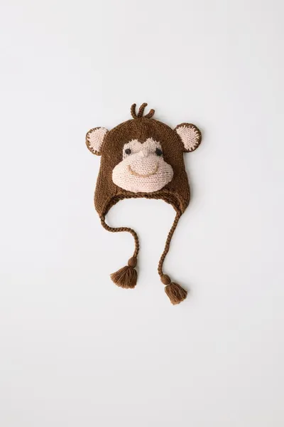 Ограниченная серия шерстяная шляпа Monkey Hat, Коричневый, шерсть — фото 4