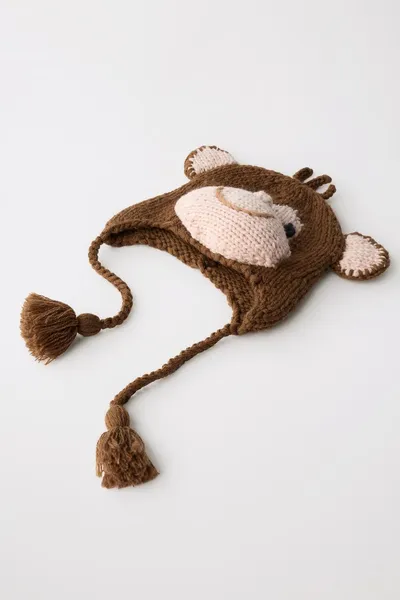 Ограниченная серия шерстяная шляпа Monkey Hat, Коричневый, шерсть — фото 5