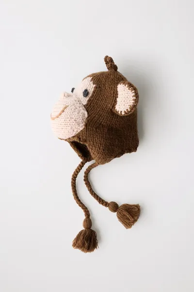 Ограниченная серия шерстяная шляпа Monkey Hat, Коричневый, шерсть — фото 6