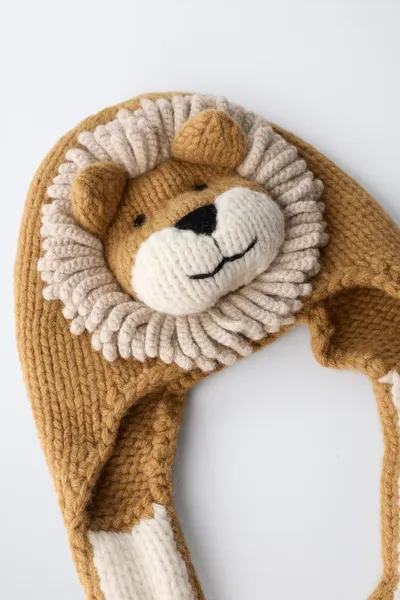 Шапка LIMITED EDITION WOOL LION BEANIE, Коричневый, шерсть — фото 4