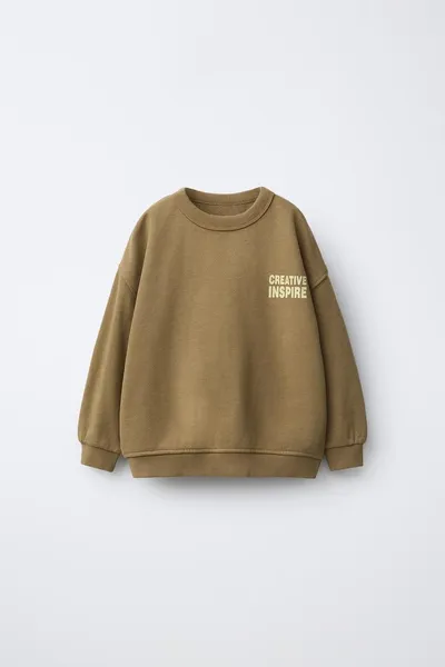 Свитшот SLOGAN PRINT, Хаки — фото 2