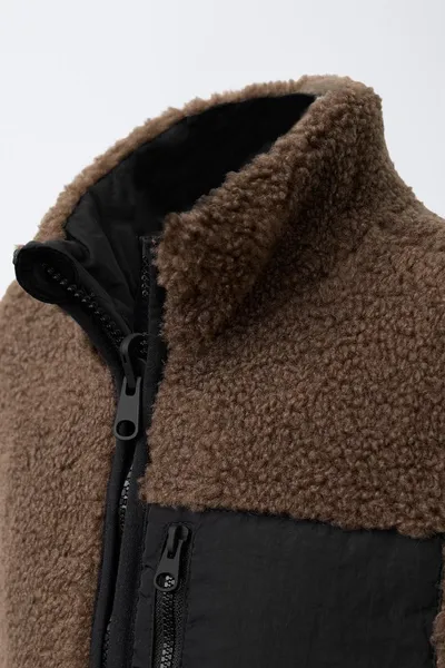 Двусторонний жилет из искусственного меха REVERSIBLE FAUX SHEARLING GILET, Коричневый — фото 5