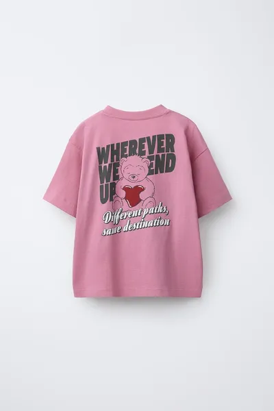 Футболка HEART PRINT, Розовый — фото 2