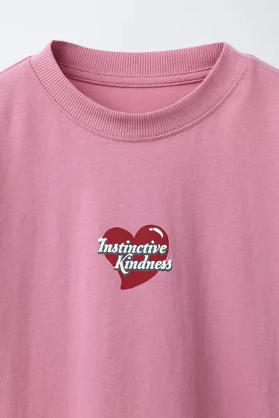 Футболка HEART PRINT, Розовый — фото 3