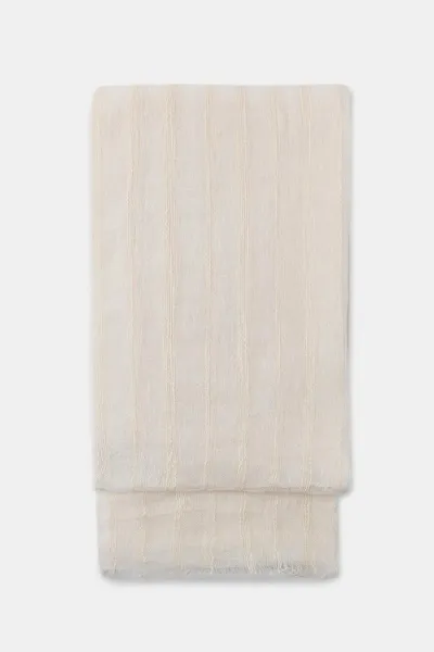 Льняной хлопковый шарф LINEN COTTON SCARF, Экрю, смесь льна (26%) и хлопка — фото 4