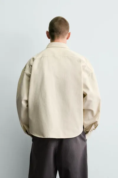 Рубашка свободного кроя, Oyster-white — фото 3