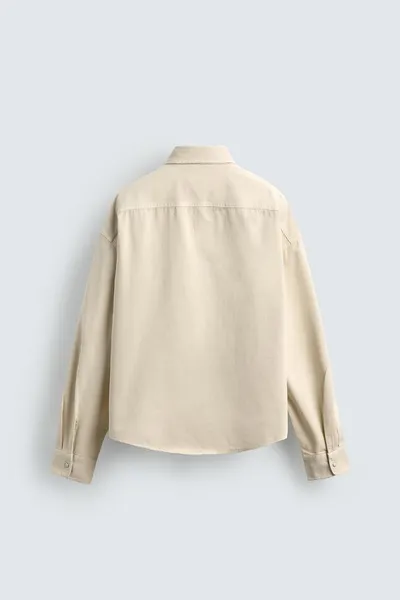 Рубашка свободного кроя, Oyster-white — фото 8