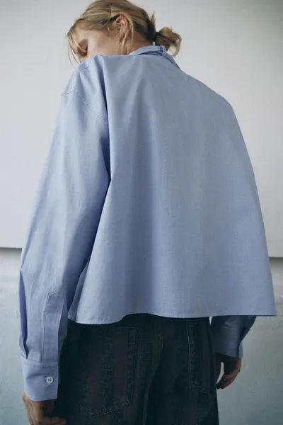 ZW COLLECTION BOW SHIRT, Синий — фото 3