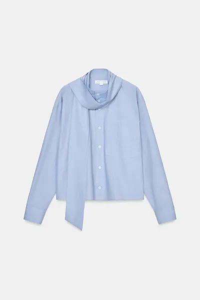 ZW COLLECTION BOW SHIRT, Синий — фото 7