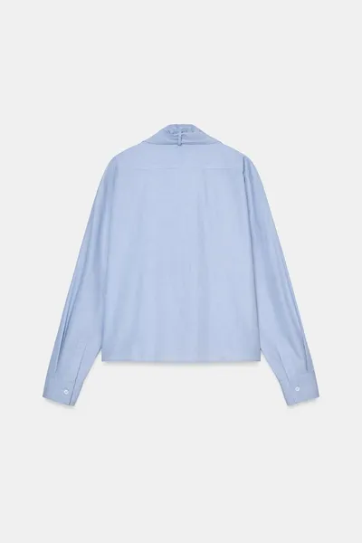 ZW COLLECTION BOW SHIRT, Синий — фото 8