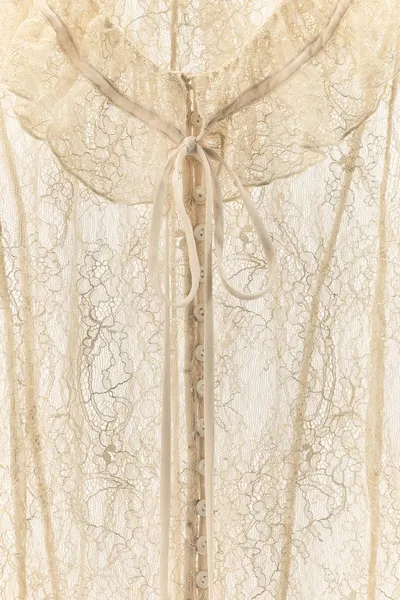 Рубашка с кружевными пуговицами ZW COLLECTION, лимитированная серия, Ecru — фото 4