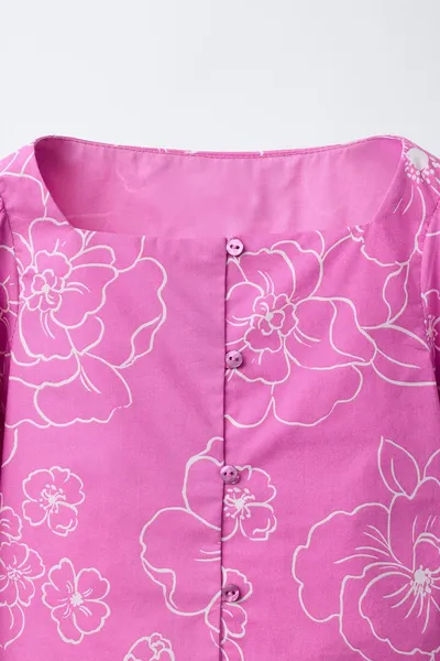 Рубашка FLORAL, PINK / WHITE — фото 3