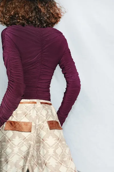 Комбинезон GATHERED BODYSUIT, Aubergine — фото 3
