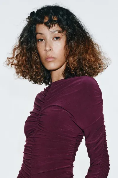 Комбинезон GATHERED BODYSUIT, Aubergine — фото 6