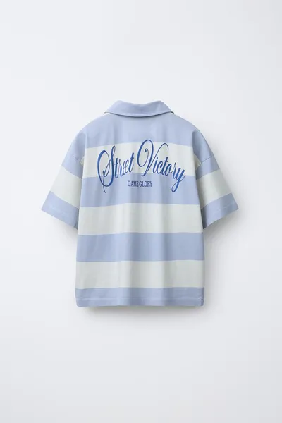 Рубашка POLO SHIRT, BLUE/WHITE — фото 3