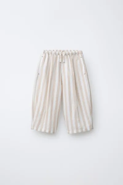 Брюки-баллоны со складками BALLOON TROUSERS WITH PLEATS, ECRU / BEIGE — фото 2