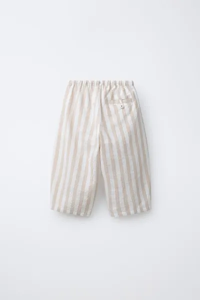 Брюки-баллоны со складками BALLOON TROUSERS WITH PLEATS, ECRU / BEIGE — фото 3
