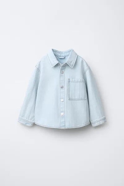 Рубашка HERRINGBONE DENIM, Светло-голубой — фото 2