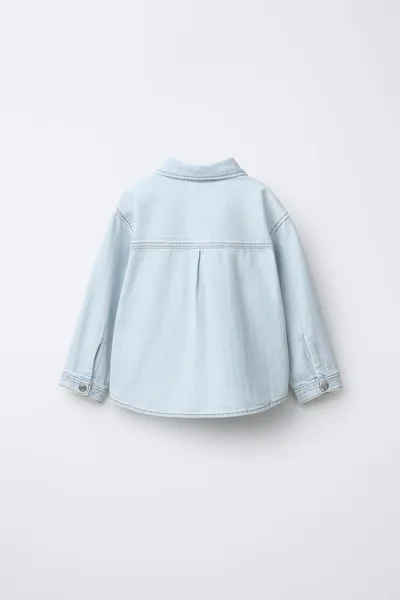 Рубашка HERRINGBONE DENIM, Светло-голубой — фото 3