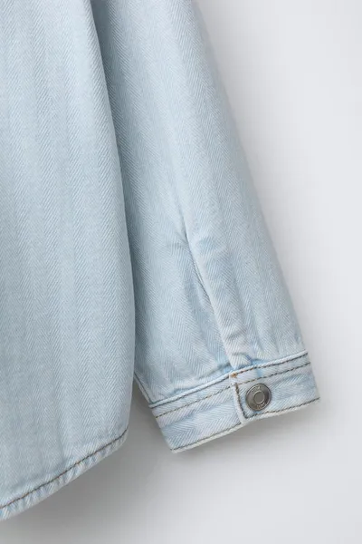 Рубашка HERRINGBONE DENIM, Светло-голубой — фото 5