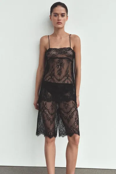 Брюки LACE CAPRI, Чёрный — фото 2